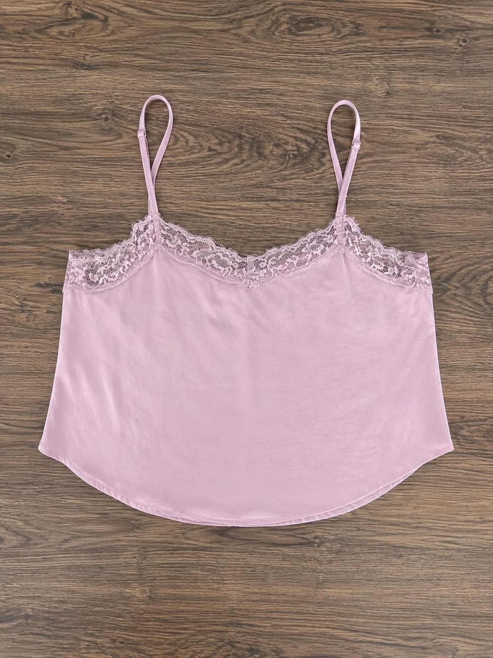 Wild Fable Pink Satin Lace Cropped Camisole Tank XS